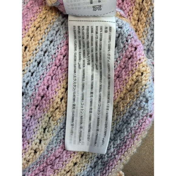 Hollister Crochet Halter Top Pink White Beachy Festival Boho Sz L - Picture 7 of 7